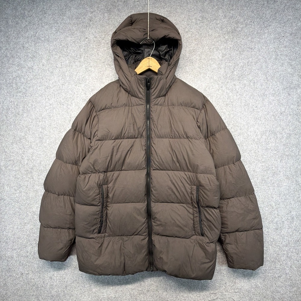 Uniqlo Down Puffer Jacket Mens Medium Brown Nano Design